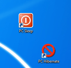 PC Sleep and PC Hibernate Shortcuts